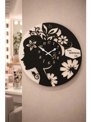 Güzellik Salonu Duvar Saati 40 cm Şık ve Tasarım No 20029