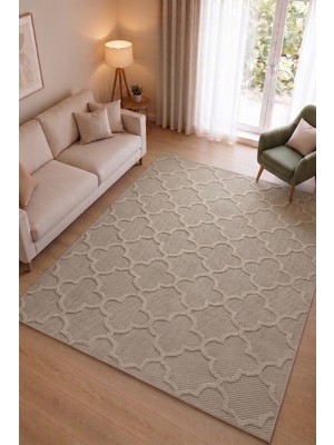 TCH Home Living Pia Bej Iskandinav Tasarım Jüt Taban Halı, Salon Halısı, Mutfak Halısı, Koridor Halısı, Yolluk, Dış Mekan Halısı