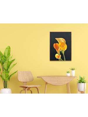 Galeri Mavi “lilly” Imzalı Özgün Yağlı Boya Tablo 30X40 cm El Yapımı Çiçek Tablosu Çerçevesiz