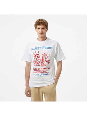 Market x Hoss Doner Erkek Beyaz T-Shirt