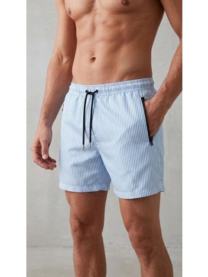 Kesgin Market® Erkek Deniz Şortu Fermuarlı Cepli File Astarlı Hızlı Kuruyan Premium - Bebek Ma