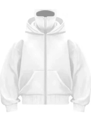 Kesgin Market® Samuray Ninja Çift Kapşonlu Zıp Fermuarlı Kanguru Cepli Tam Fermuarlı Hoodie Swe