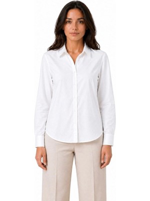 Kesgin Market® Kadın Uzun Kol Gömlek Düğmeli Klasik Yaka Günlük ve Ofis Şıklığına Uygun