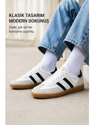 Liarca Timeless Classic Beyaz Siyah Premium Konfor & Zamansız Stil Günlük Unisex Sneaker Ayakkabı