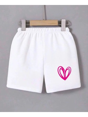 Kesgin Market® Kadın Beli Lastikli Baskılı Mini Şort - Beyaz Kesginwear