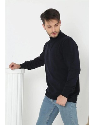 Kesgin Market® Erkek Yarım Balıkçı Yaka Triko Kazak - Lacivert Kesginwear