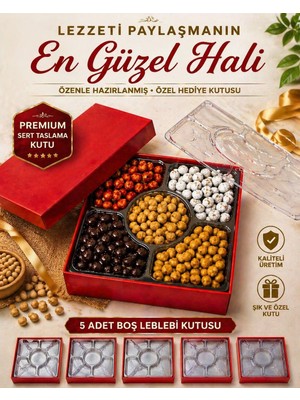 Kolix Kırmızı Boş Kuruyemiş Leblebi Kutusu Sert Taslama Kutu 19X19X8 cm