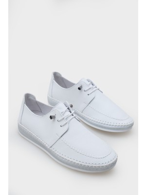 Capone Outfitters Michele Hakiki Deri Soft Konfor Tabanlı Kadın Sneaker