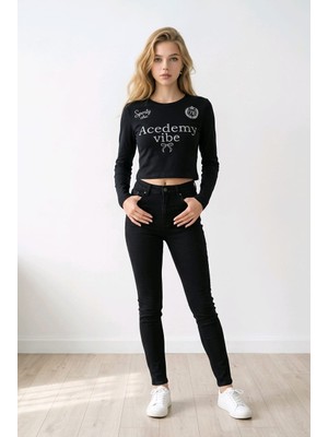 NİVA.ZY Uzun Kollu Baskılı Crop