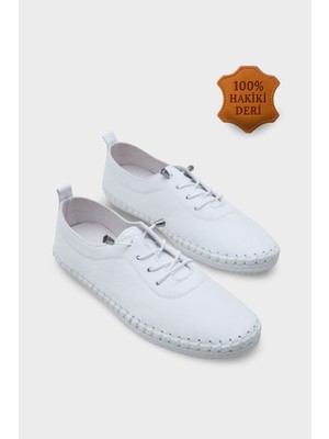 Capone Outfitters Fina Hakiki Deri Soft Konfor Tabanlı Kadın Sneaker