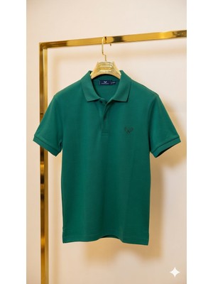 Atk Giyim Erkek Pike Polo Yaka Kısa Kollu Tişört - Yeni Sezon Nakış Detaylı Slim Fit