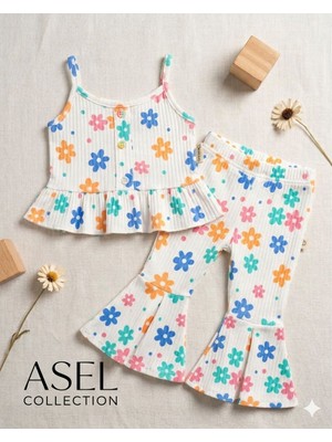 Asel Collection Çiçek Desenli Peplum Askılı Takım