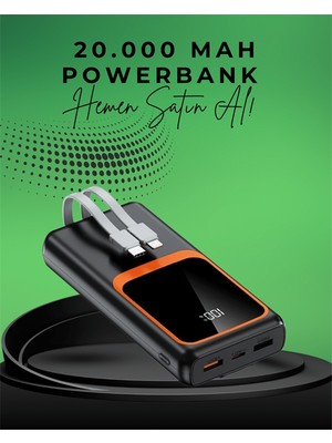 Zero Land Cosmotex 20000 Mah Taşınabilir Powerbank | Çok Kablolu, Hızlı Şarj Destekli (22.5W)