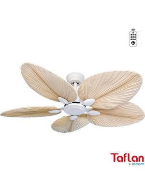 Empressco 5 Palmiye Kanatlı Uzaktan Kumandalı Tavan Vantilatörü Beyaz T52045