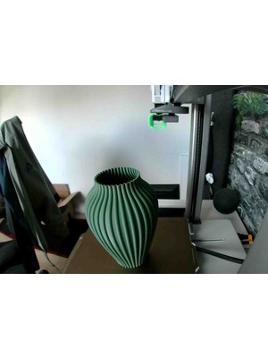 Hanart Modern Dekoratif Şık Vazo 20 cm Haki Yeşil