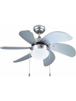 Empressco Ekim Aydınlatma KCF282 60W Silver 6 Kanatlı Avizeli Tavan Vantilatörü