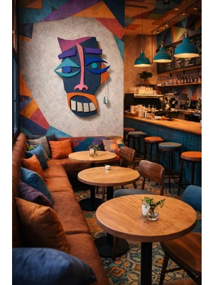 Zesiba Picasso Renkli Soyut Yüz Figürlü Duvar Dekoru | Sanatsal Ev, Kafe, Bar Dekorasyonu