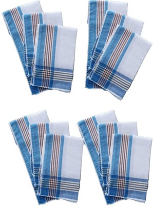 Mira Home 12 Li El Cep Yaka Kumaş Mendil 30X30 cm 100 Pamuklu Şah