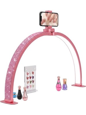 Zemheri Trled F-700A 70CM Pembe Elmas Desenli Katlanabilir Masaüstü Manikür ve Protez Tırnak Lambası
