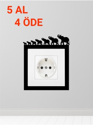 Yedi Fil Dekoratif Priz / Anahtar Çerçevesi