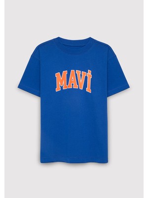 Mavi Mavi Logo Baskılı Mavi Tişört 6610418-70907