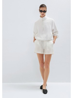 Mavi Ekru Keten Şort 1410274-70057