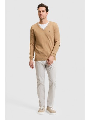 U.s. Polo Assn. Erkek Açık Gri Pantolon (Kanvas-Chino) 50322356-VR001