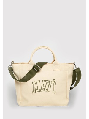 Mavi Mavi Logo Nakışlı Bej Omuz Çantası 1913955-28458