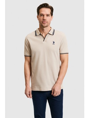 U.S. Polo Assn. Erkek Slim Fit Polo Yaka Taş Tişört 50323894-VR049