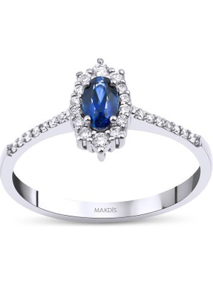Makdis Pırlanta 0.45 Karat Safir Pırlanta Yüzük
