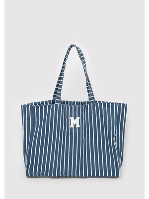 Mavi M Logo İşlemeli Denim Omuz Çantası 1913787-32177
