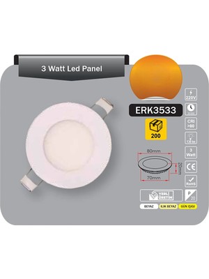 Tek-İş Led Panel 3 W Gün Işiği 220v 130lm