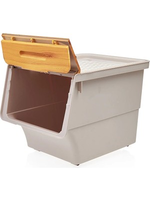 Motek Bambu Tekerlekli Organizer 12lt te