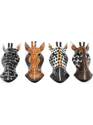 Vintessy Ahşap Duvara Asmalı 20 cm Zebra Maske