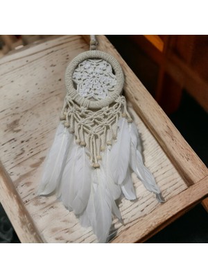 Vintessy Rüya Kovan Dream Catcher Beyaz Kuş Tüylü