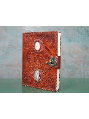 Vintessy Taşlı Deri Defter Model 2