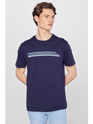 Lee %100 Pamuk Regular Fit Normal Kesim Bisiklet Yaka Logo Detaylı Tişört