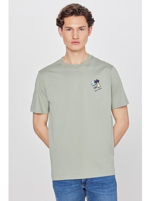 Lee %100 Pamuk Regular Fit Normal Kesim Bisiklet Yaka Logo Detaylı Tişört