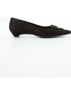 Dericia Shoes Roselle Hakiki Deri Süet Kadın Kısa Topuklu Ayakkabı