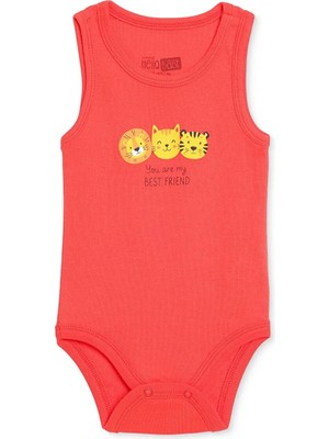 Hellobaby Erkek Bebek Body Hayvan Baskılı Çıtçıtlı Bisiklet Yaka Kısa Kol