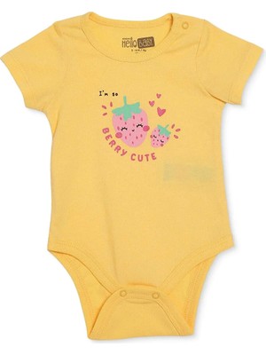 Hellobaby Kız Bebek Body Çıtçıtlı Çıtçıtlı Yaka Short Sleeve