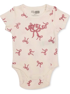 Hellobaby Kız Bebek Body Çıtçıtlı Çıtçıtlı Yaka Short Sleeve