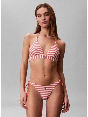 Calvin Klein Kırmızı - Beyaz Kadın Bikini Üst Trıangle