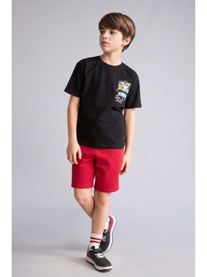 DeFacto %100 Pamuk Oversize Sweatshirt Kumaşı Şort Erkek Çocuk H2027A826SM