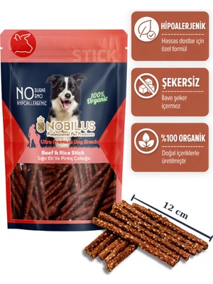 Nobilus Sığır Eti ve Pirinçli Köpek Ödül Çubuğu 80GR Hippoalerjenik ve Sağlıklı Ödül