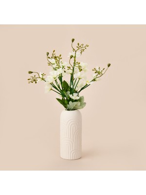 Q-Art Dekoratif Yapay Papatya - Beyaz - 34 cm