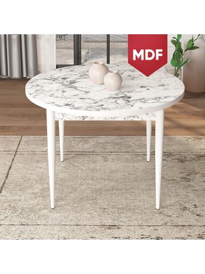 Canisa Concept Tor Serisi MDF 90 x 90 Sabit Yuvarlak Mutfak Masası