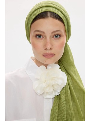 Lavin Scarfs Modal Krinkıl Müslin Fıstık Yeşili Şal