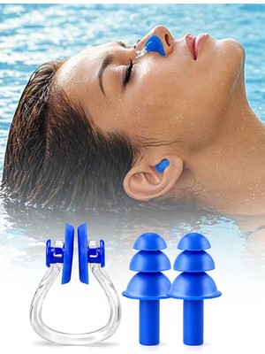 Omilife Silikon Kulak ve Burun Tıkacı Seti Yüzücü İçin Su Geçirmez Yıkanabilir Koruyucu Aparat