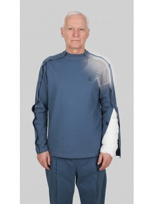 Cure4U ComfortCURE Adaptif Uzun Kollu Denim Mavi Kırık Kol - Ortopedi Tedavi Kıyafeti